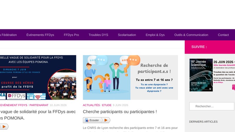 Site de la Fédération Française des Dys