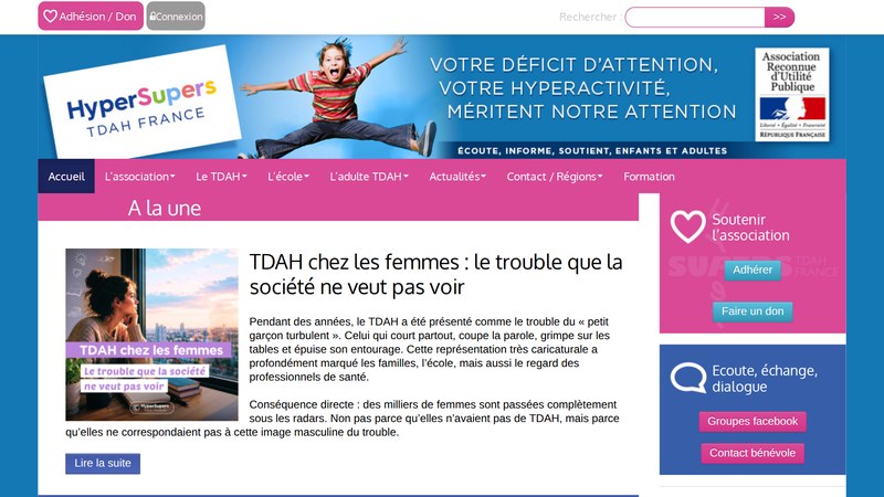 Site de l'association HyperSupers TDAH France
