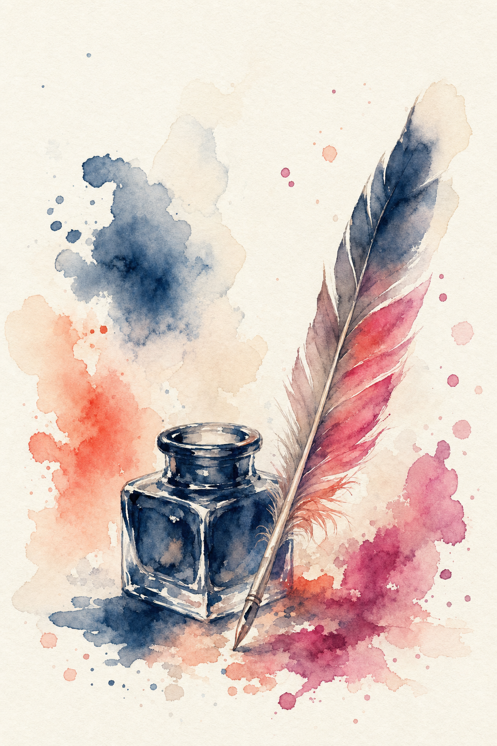 Illustration Dysorthographie - aquarelle encrier et plume