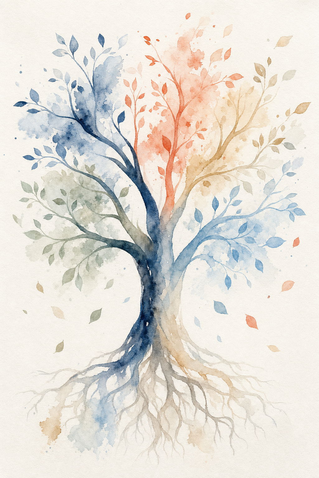 Illustration TND - aquarelle arbre coloré symbolisant la diversité